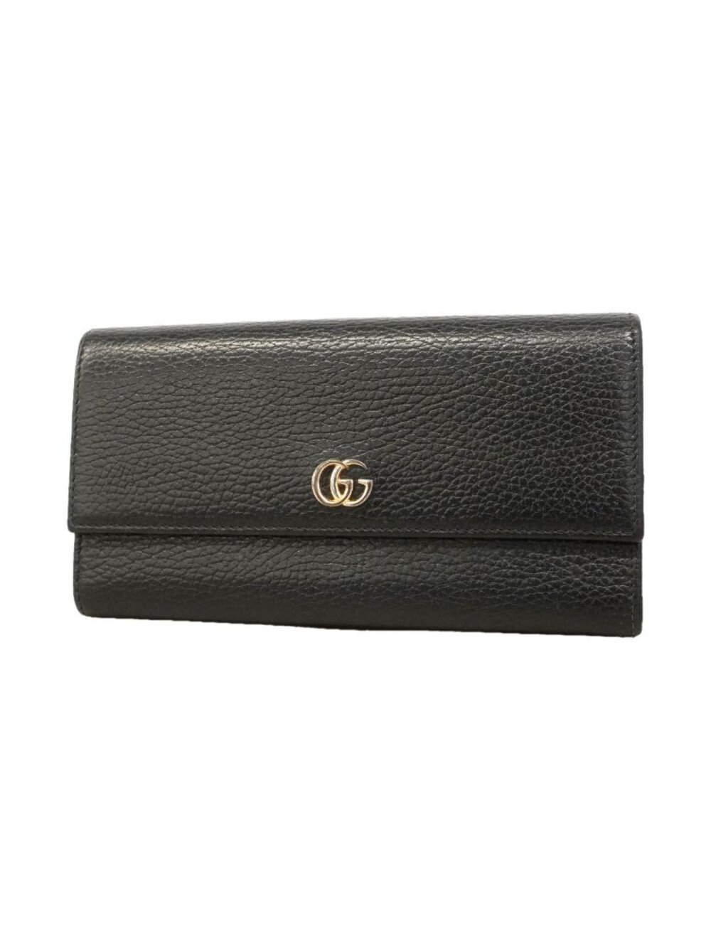 Gucci Wallet GG Marmont Leather Black Gold